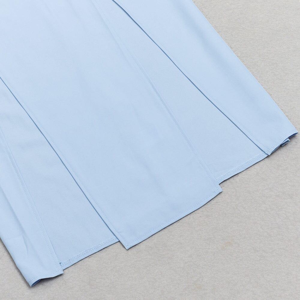 AIIZIE LIGHT BLUE BACKLESS SUSPENDER TIGHT SLIT DRESS - product image
