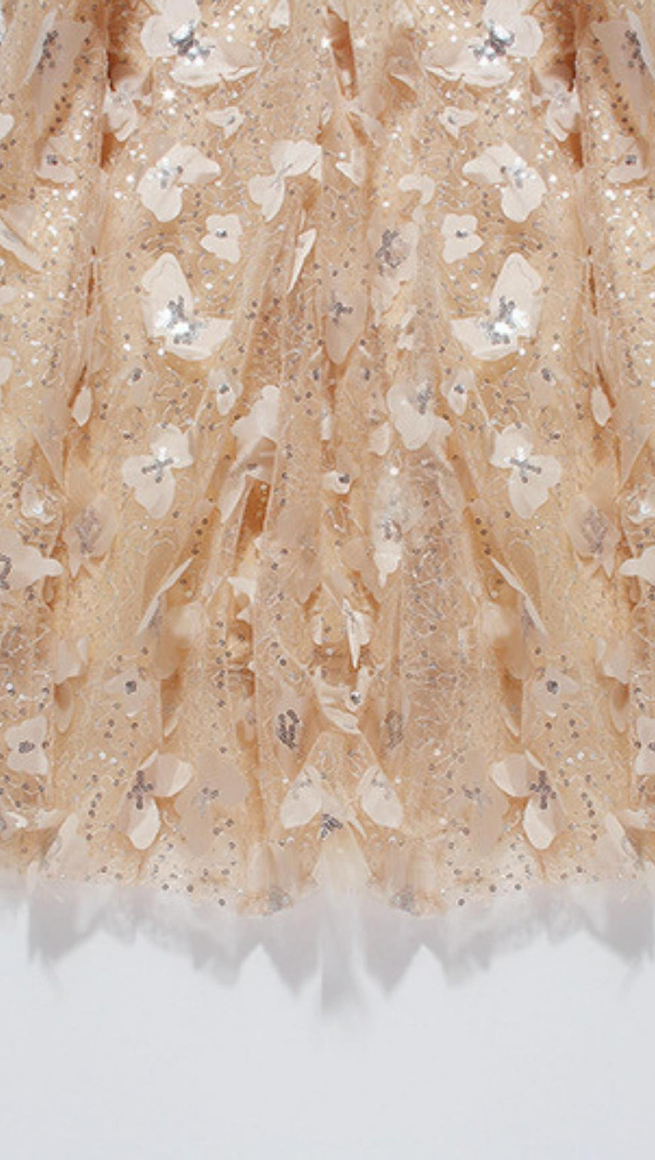 SEQUIN BUTTERFLY EMBELLISHED CRYSTAL MIDI DRESS