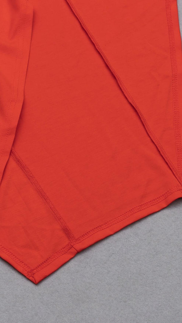 AIIZIE OFF SHOULDER LONG SLEEVE IRREGULAR IN ORANGE - product image