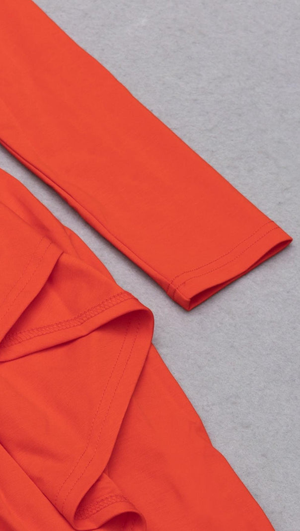 AIIZIE OFF SHOULDER LONG SLEEVE IRREGULAR IN ORANGE - product image