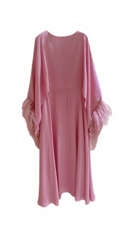 ABITO MIDI CON FRANGE DI PIUME LEWIS