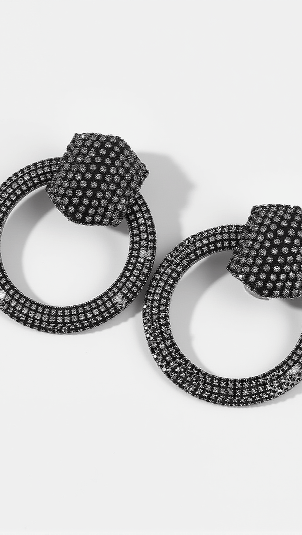 AIIZIE BLAIR DIAMANTE CIRCLE EARRINGS - product image