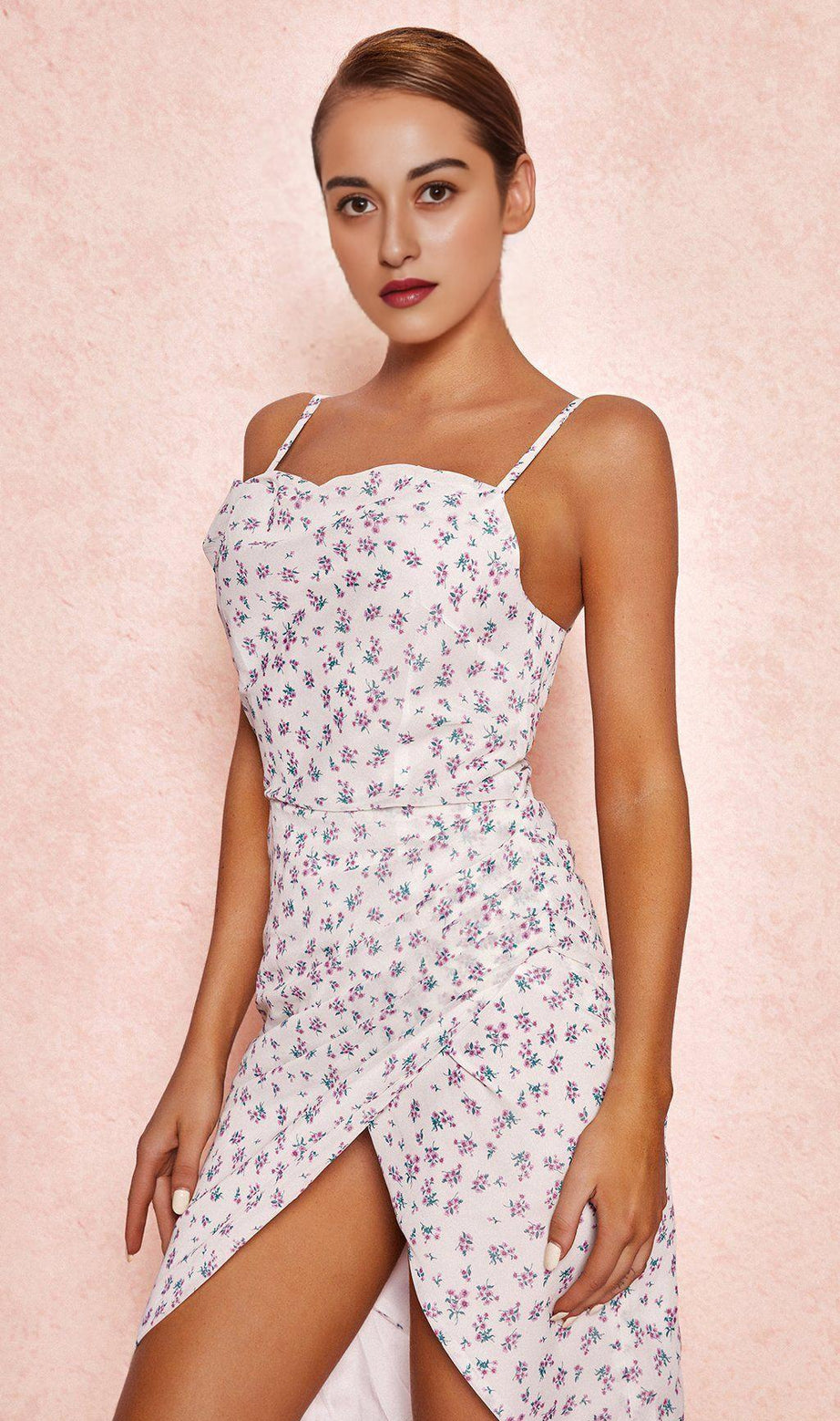 ABITO MIDI ADERENTE CON FIORI DI LIMONE 