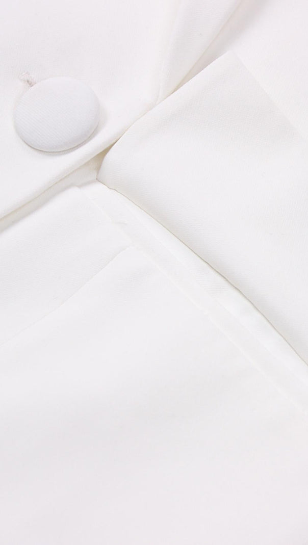 AIIZIE WHITE FEATHER LONG SLEEVE BLAZER MINI DRESS - product image