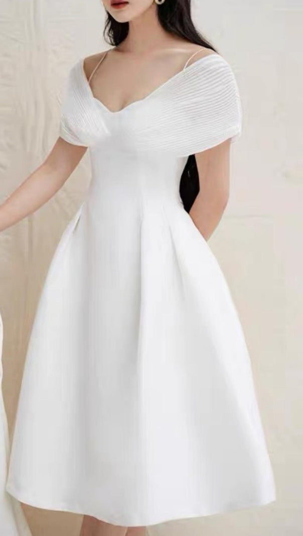 AIIZIE V NECK SLINKY MIDI DRESS - product image