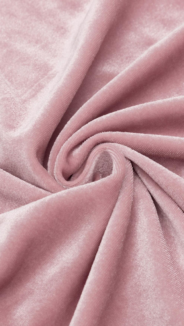 AIIZIE PINK LONG SLEEVE VELVET MINI DRESS - product image