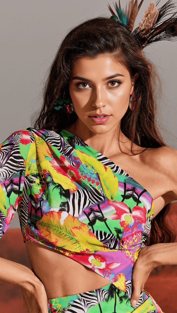 AIIZIE BROOKS ONE SLEEVE RUCHED MAXI DRESS - product image