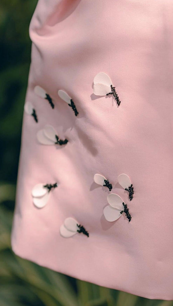 AIIZIE PINK PRINCESS SLEEVES RUCHED MINI DRESS - product image