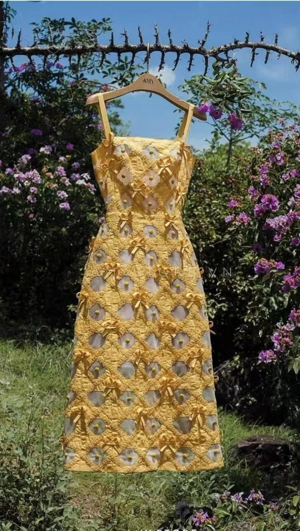 AIIZIE BUTTERFLY HOLLOW OUT STRAPPY MIDI DRESS - product image