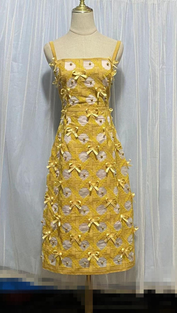 AIIZIE BUTTERFLY HOLLOW OUT STRAPPY MIDI DRESS - product image