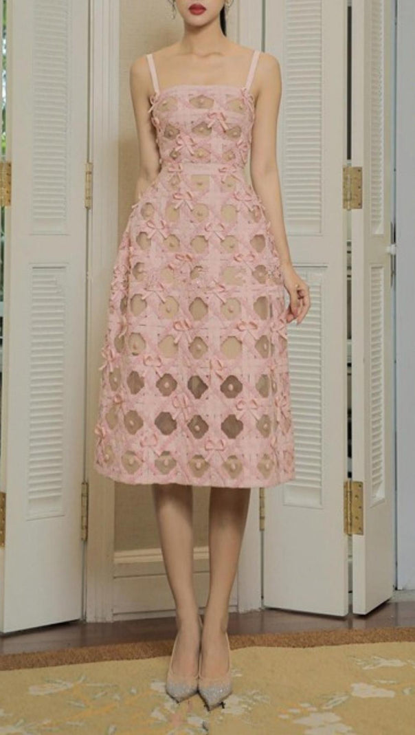 AIIZIE BUTTERFLY HOLLOW OUT STRAPPY MIDI DRESS - product image