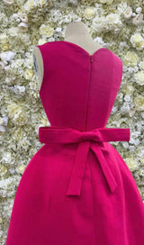 PINK BOWKNOT STRAPPY MIDI DRESS