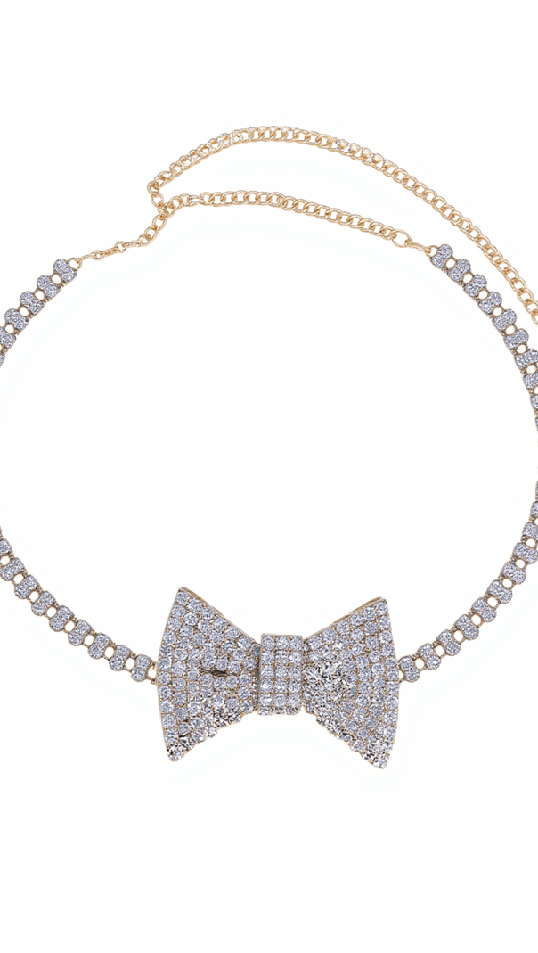 AIIZIE MELROSE BOW CRYSTAL CHOKER - product image
