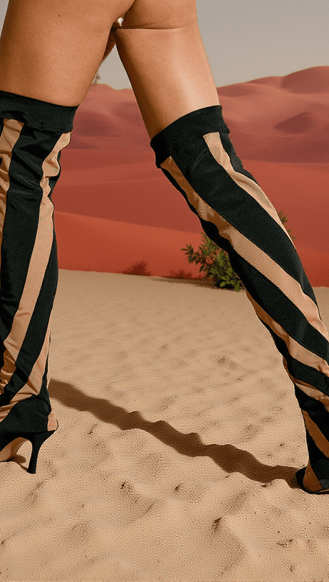 Rosabel Patchwork-Bandage-Stiefel