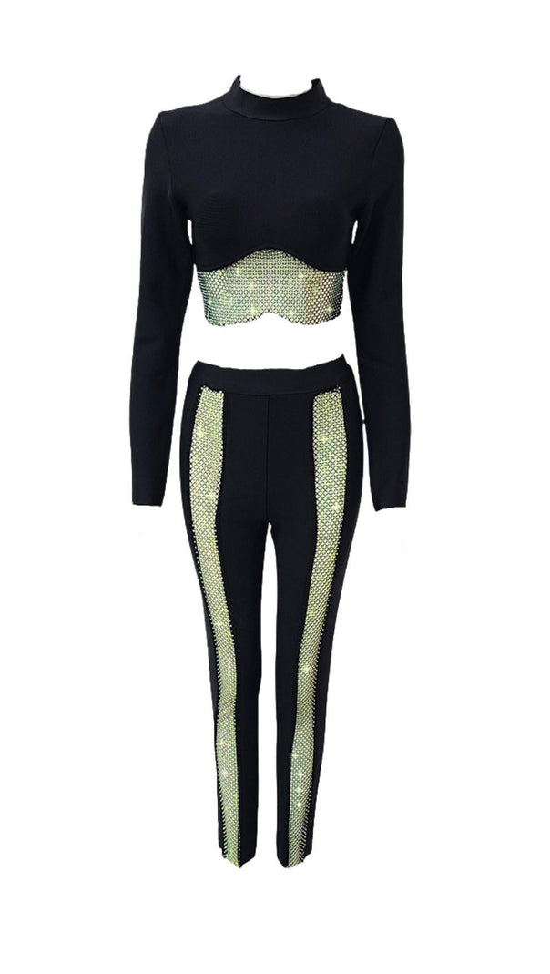 AIIZIE BANDAGE CROP PANTS TWO PLECE SUIT - product image