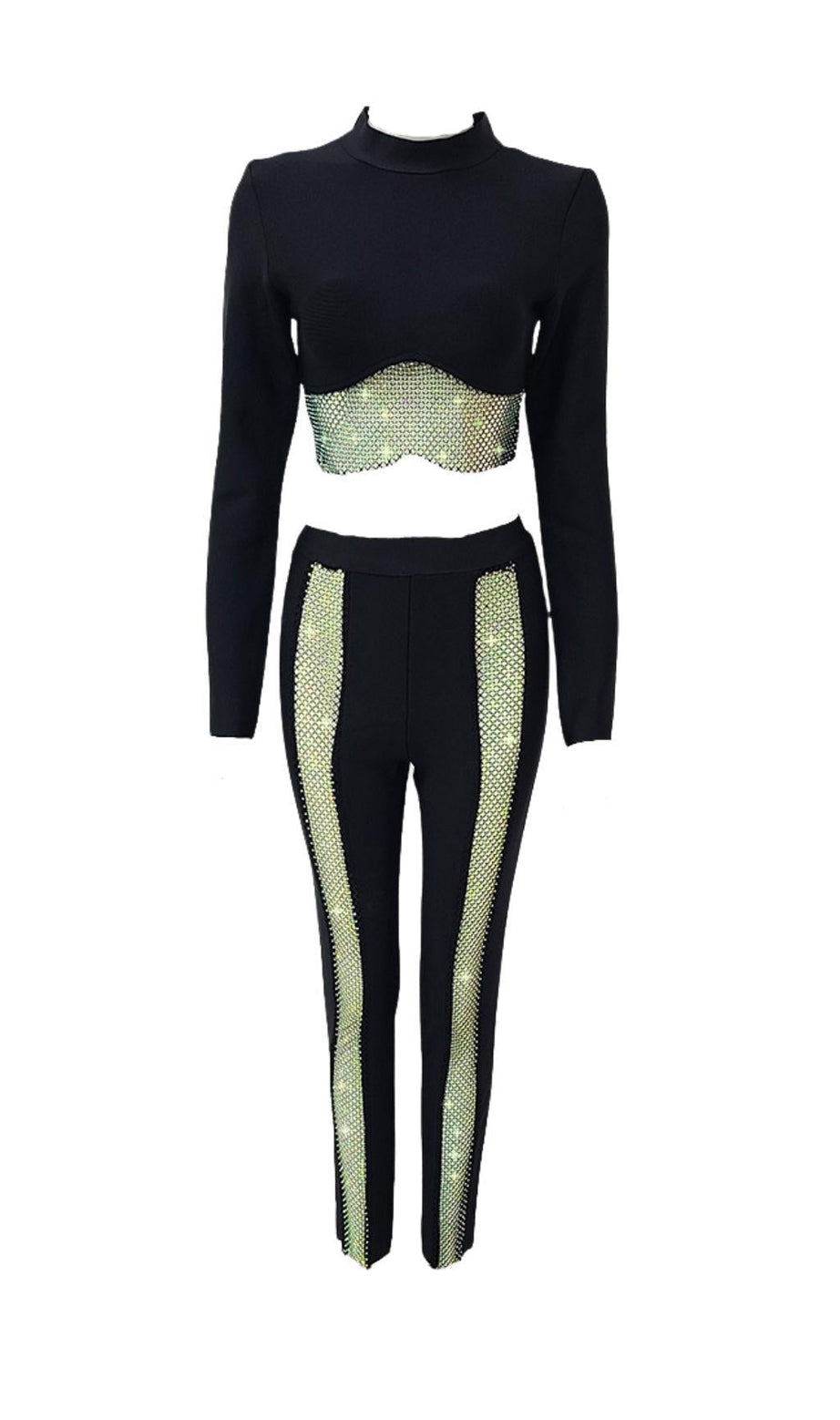 PANTALONI CORTI CON BENDAGGI COMPLETO IN DUE PEZZI