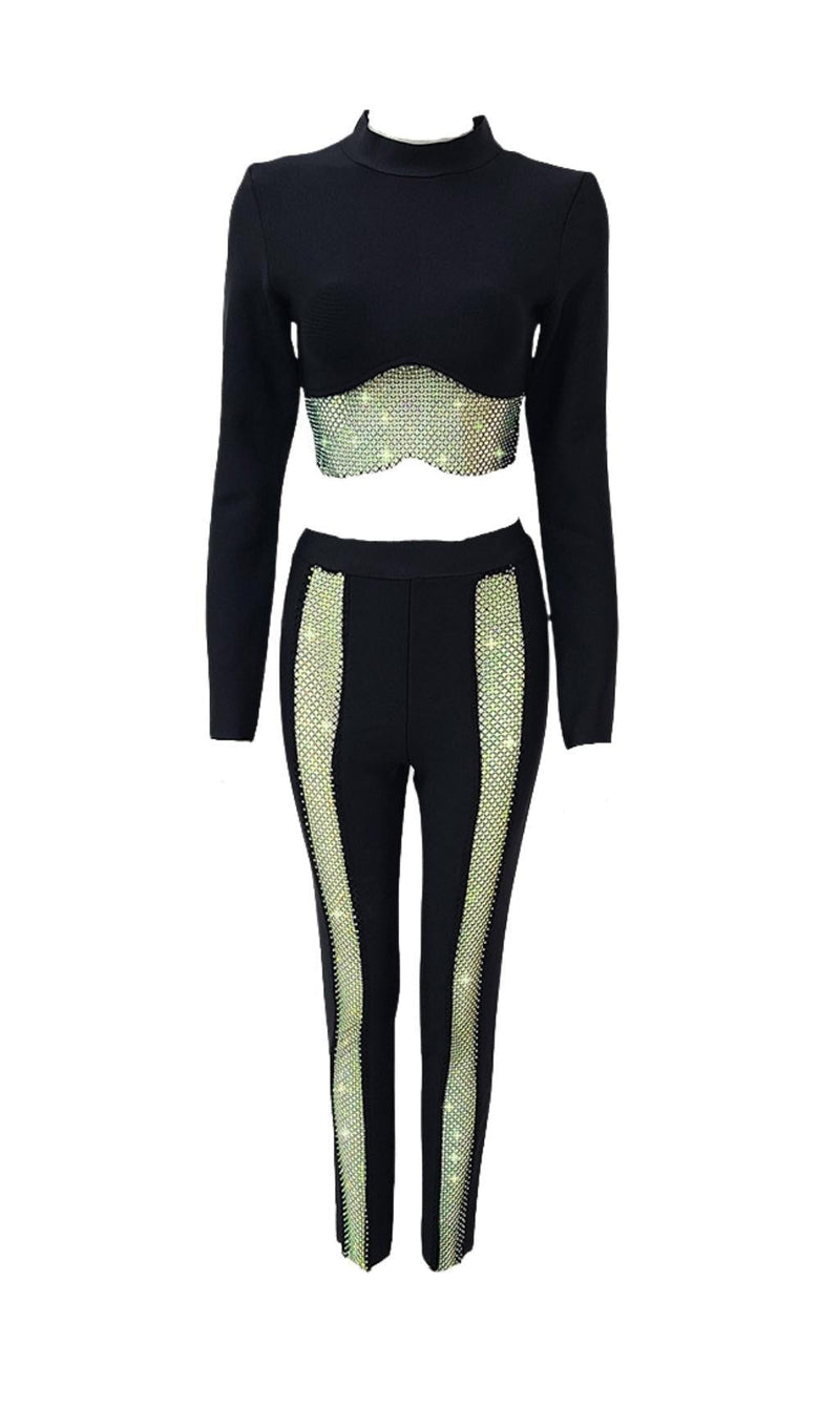 BANDAGE CROP PANTS TWO PLECE SUIT