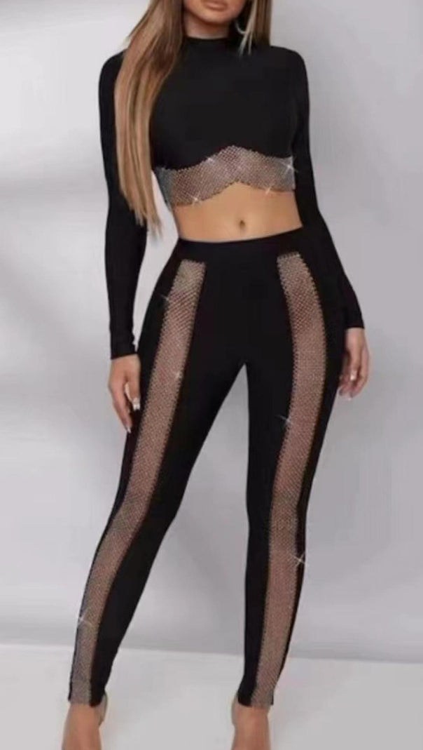 AIIZIE BANDAGE CROP PANTS TWO PLECE SUIT - product image