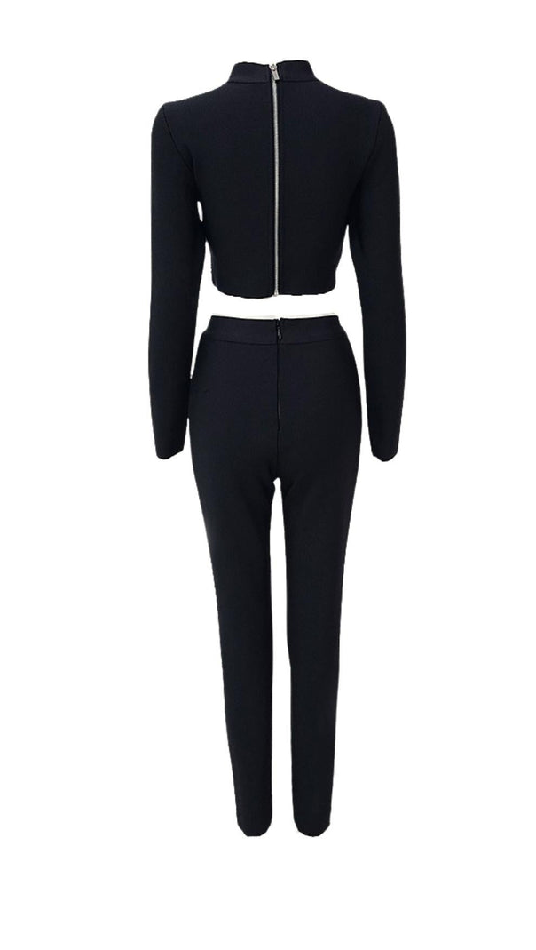 AIIZIE BANDAGE CROP PANTS TWO PLECE SUIT - product image