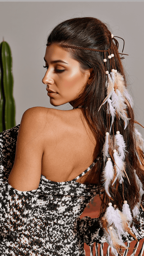 ROSARIO FEATHER FRINGE HEADBAND