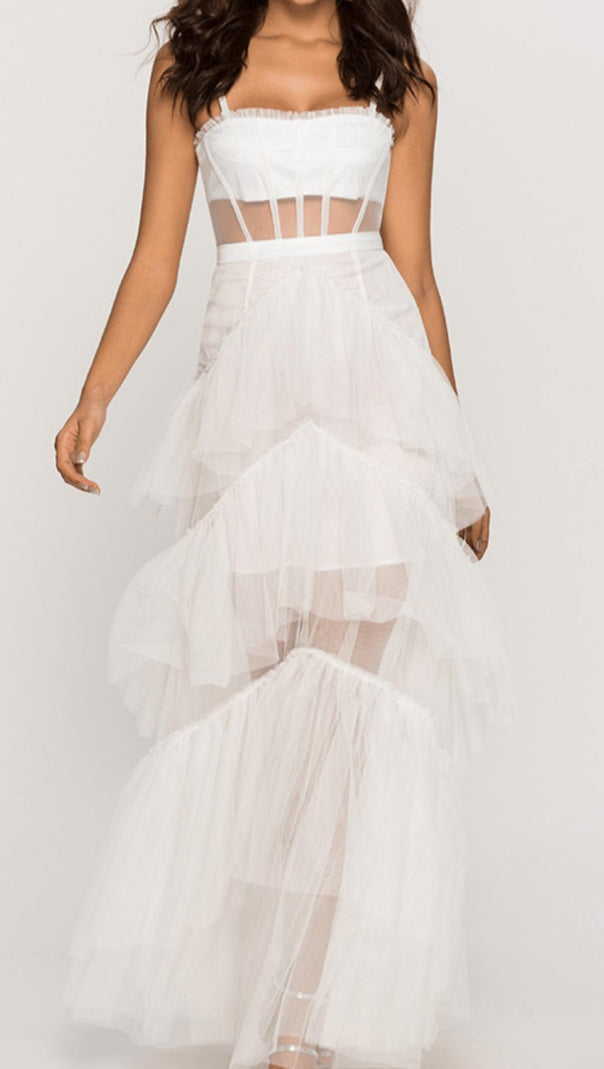 AIIZIE SEASIDE MESH FISHBONE MAXI DRESS - product image