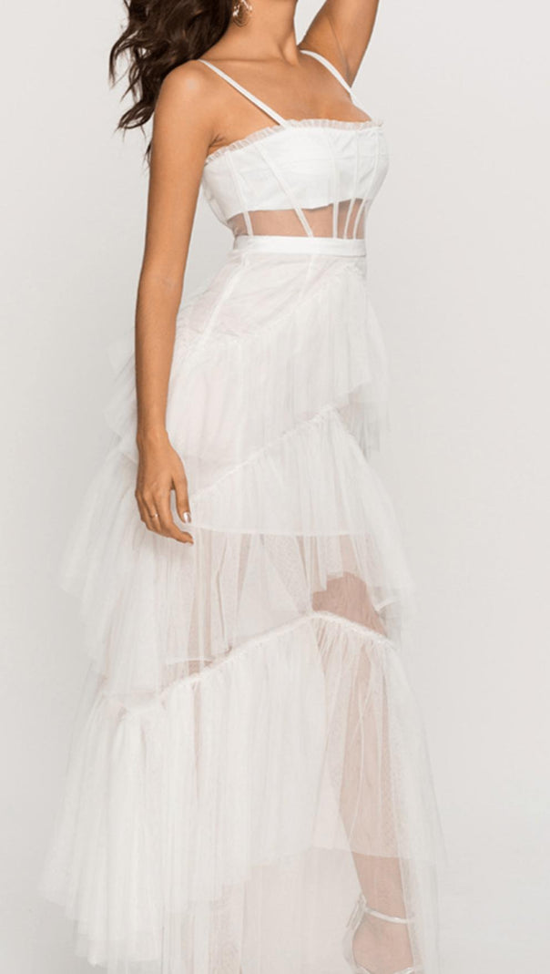 AIIZIE SEASIDE MESH FISHBONE MAXI DRESS - product image