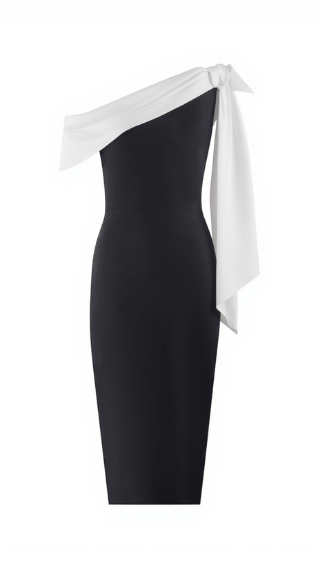 ABITO MONOSPALLA CON FIOCCO E FASCE TRACY