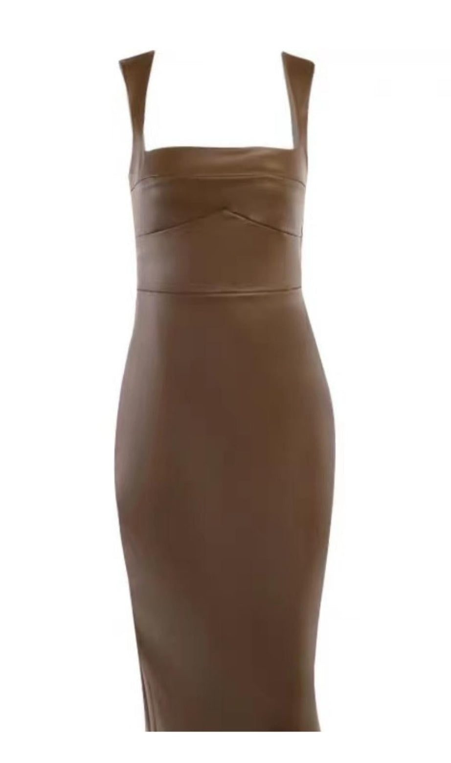 ABITO MIDI CON CINTURINO IN PELLE