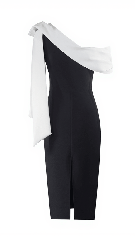 ABITO MONOSPALLA CON FIOCCO E FASCE TRACY