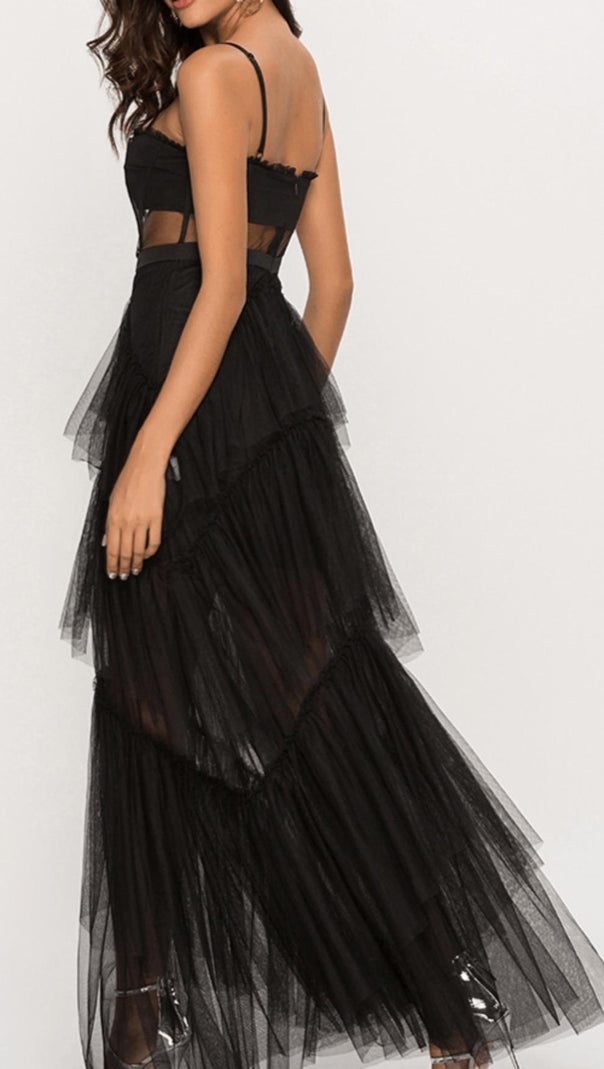 AIIZIE SEASIDE MESH FISHBONE MAXI DRESS - product image