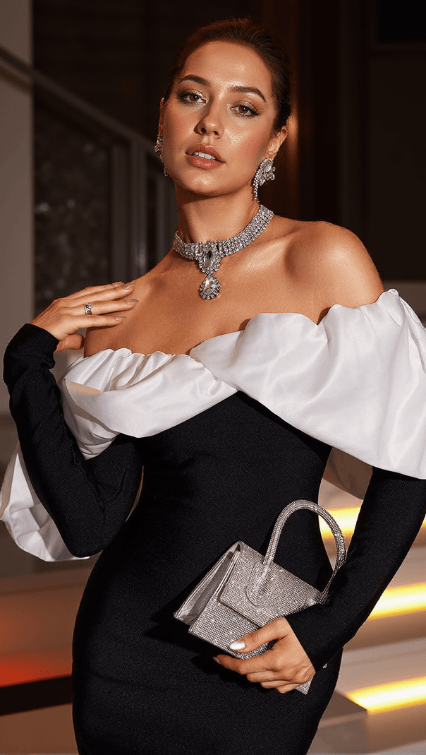AIIZIE NANETTE OFF SHOULDER BANDAGE DRESS - product image