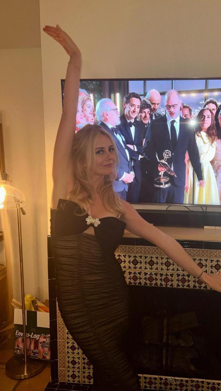 BOW MESH STRAPPY MIDI DRESS IN BLACK