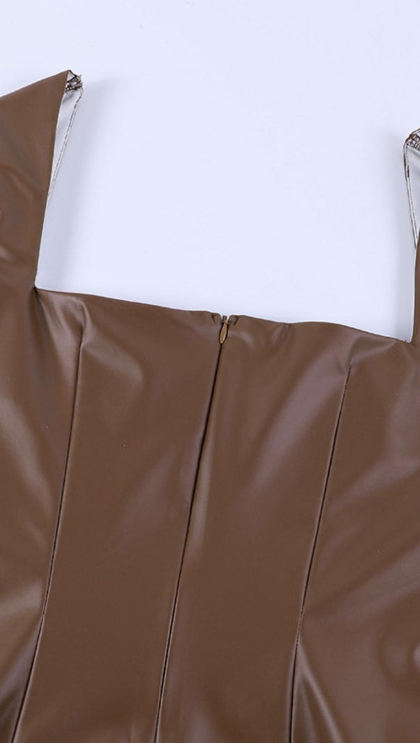 AIIZIE LEATHER STRAP MIDI DRESS - product image