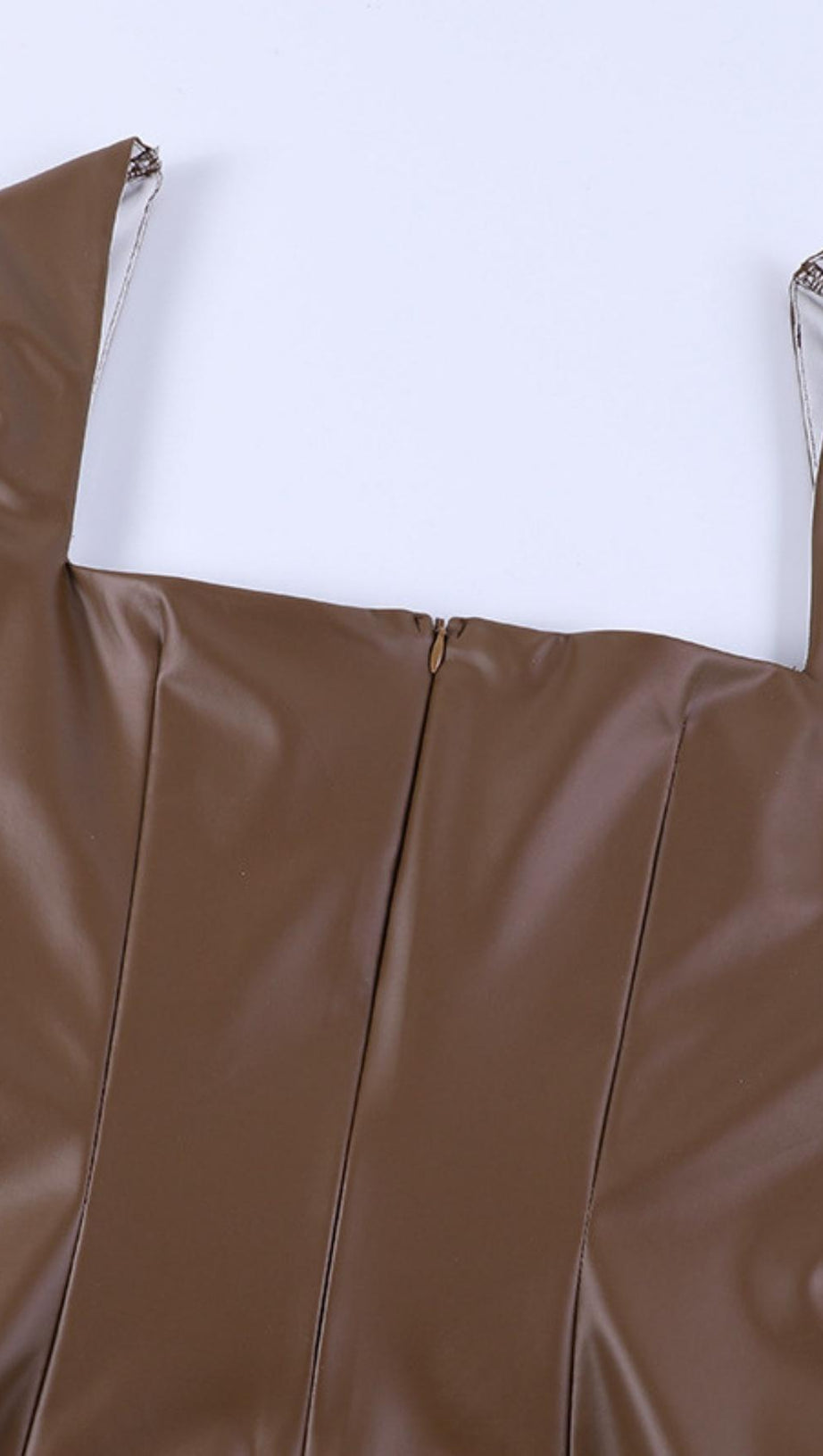 LEATHER STRAP MIDI DRESS