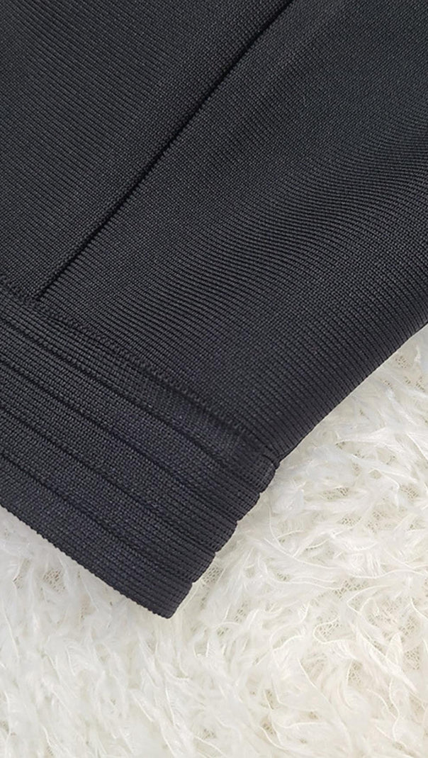 AIIZIE BLACK BUTTONS LONG SLEEVE TWO PIECES SUIT - product image