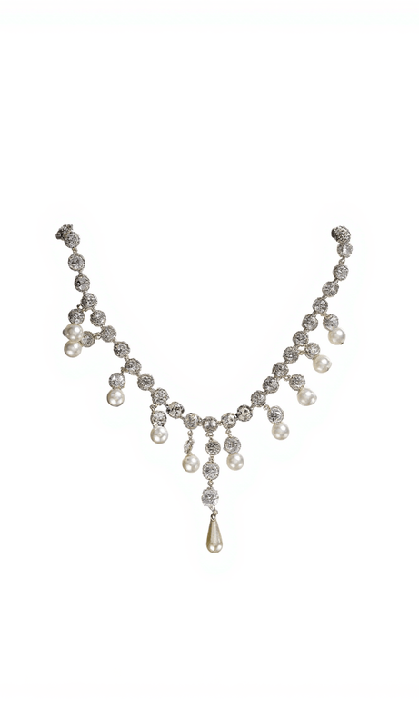 Zala Crystal Pearl Fringe Necklace
