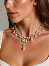 Zala Crystal Pearl Fringe Necklace