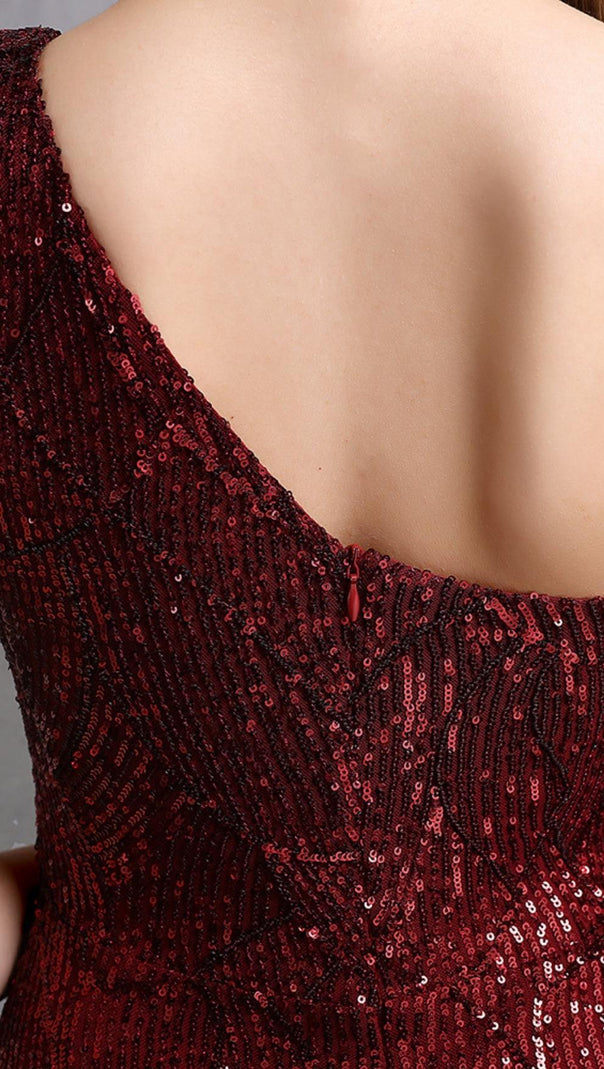 AIIZIE RED CUTOUT SEQUIN MAXI DRESS - product image