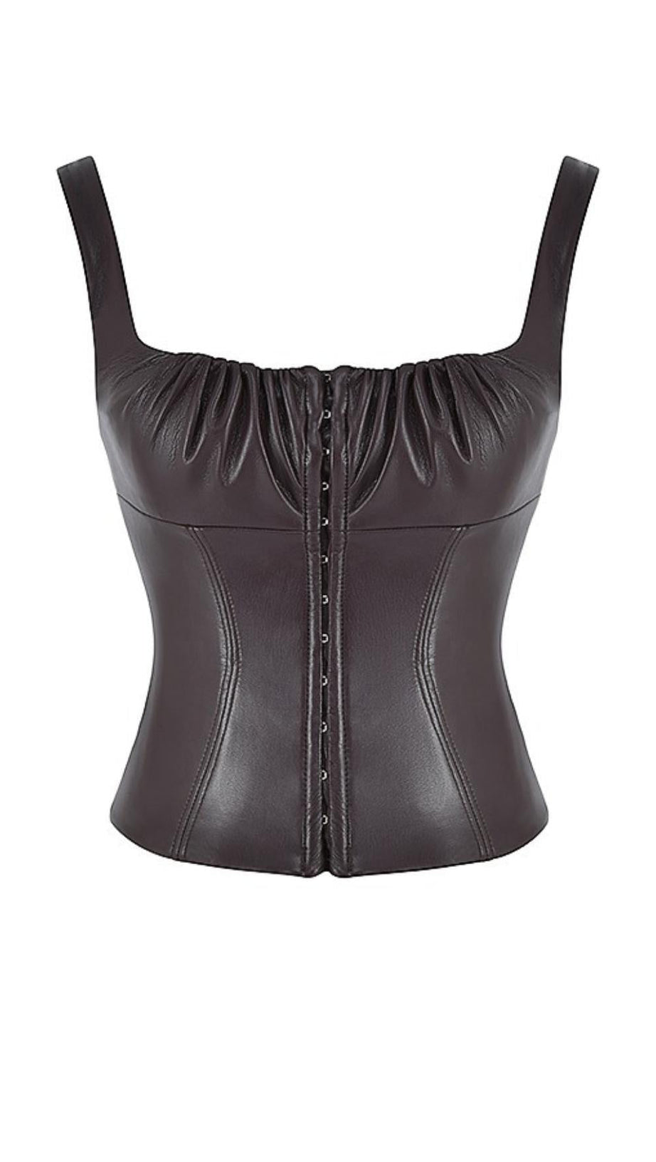 VEGANES LEDERKORSETT IN SCHOKOLADE