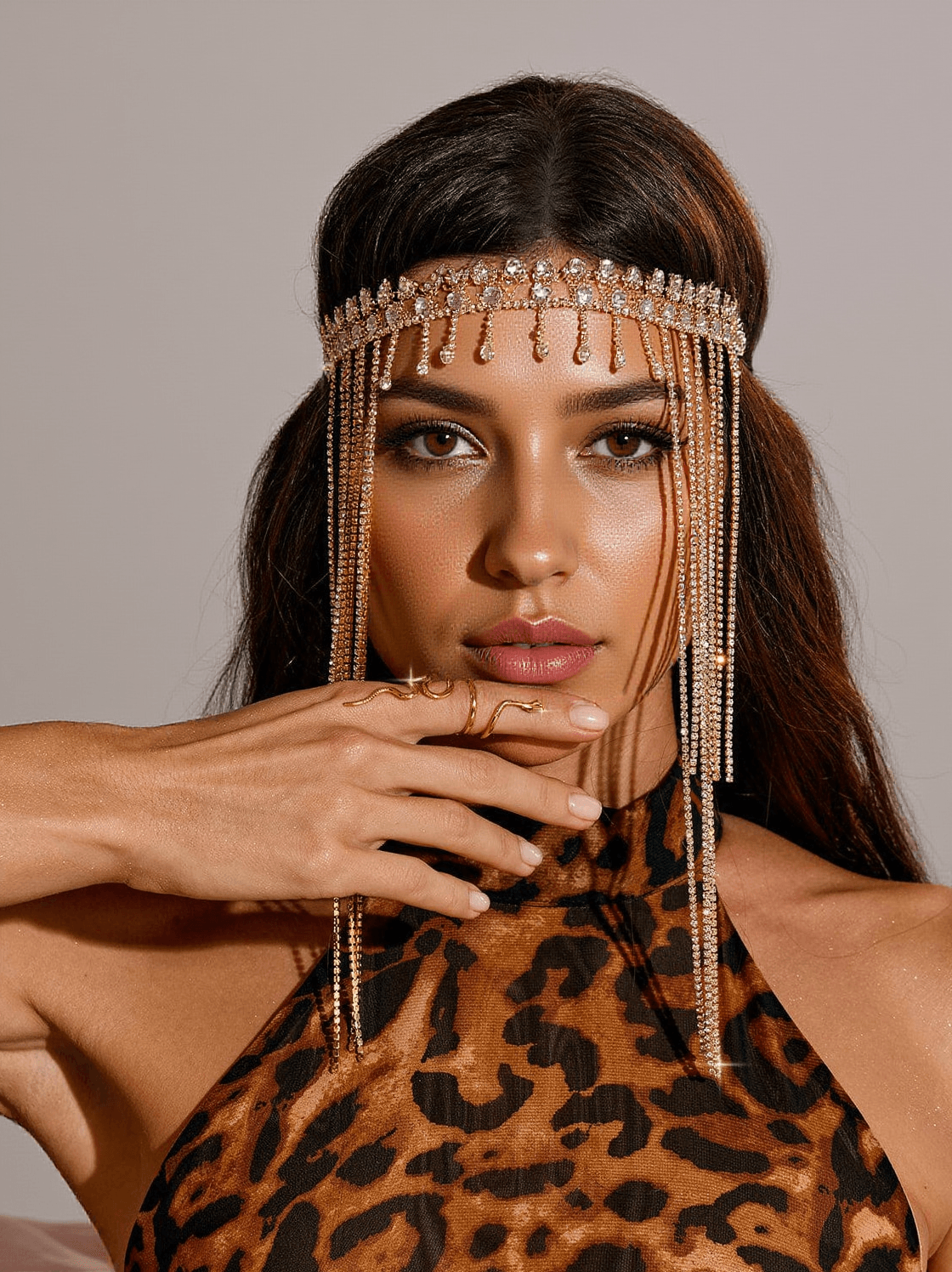 CERCHIETTO CON FRANGE DI CRISTALLO NAPA