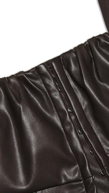 VEGANES LEDERKORSETT IN SCHOKOLADE