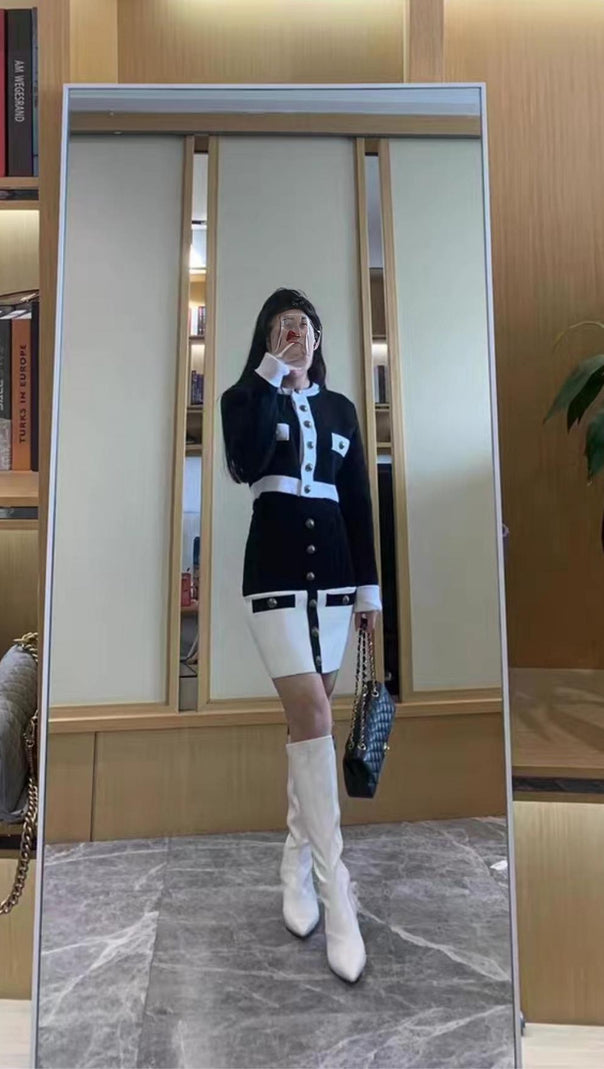 AIIZIE BANDAGE BUTTONS SPLICING SKIRT - product image