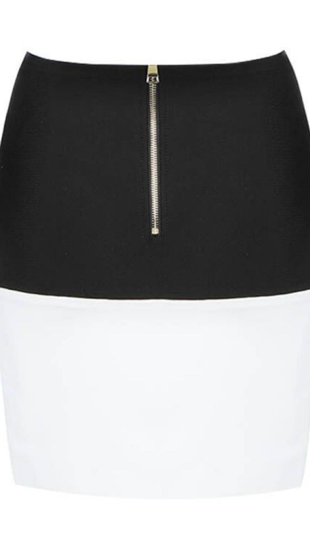 AIIZIE BANDAGE BUTTONS SPLICING SKIRT - product image