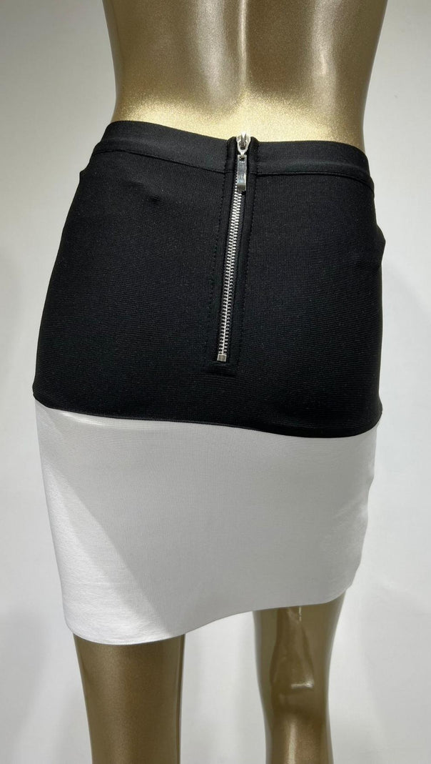 AIIZIE BANDAGE BUTTONS SPLICING SKIRT - product image