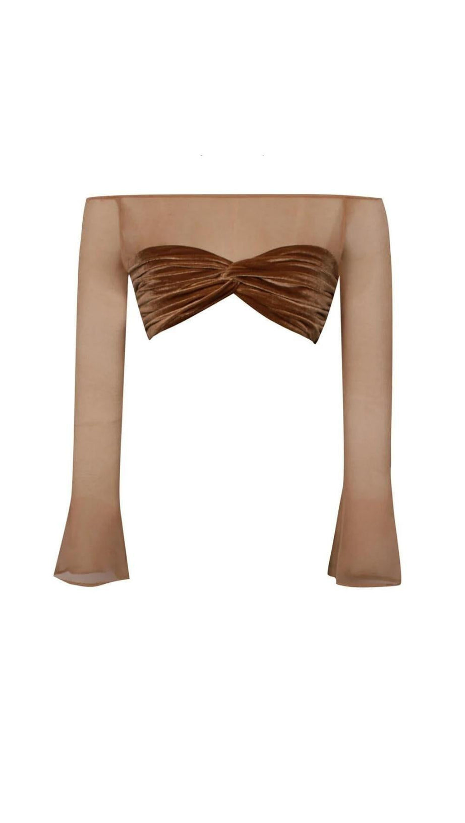 Zweiteiliger Anzug mit Netzärmeln aus Samt