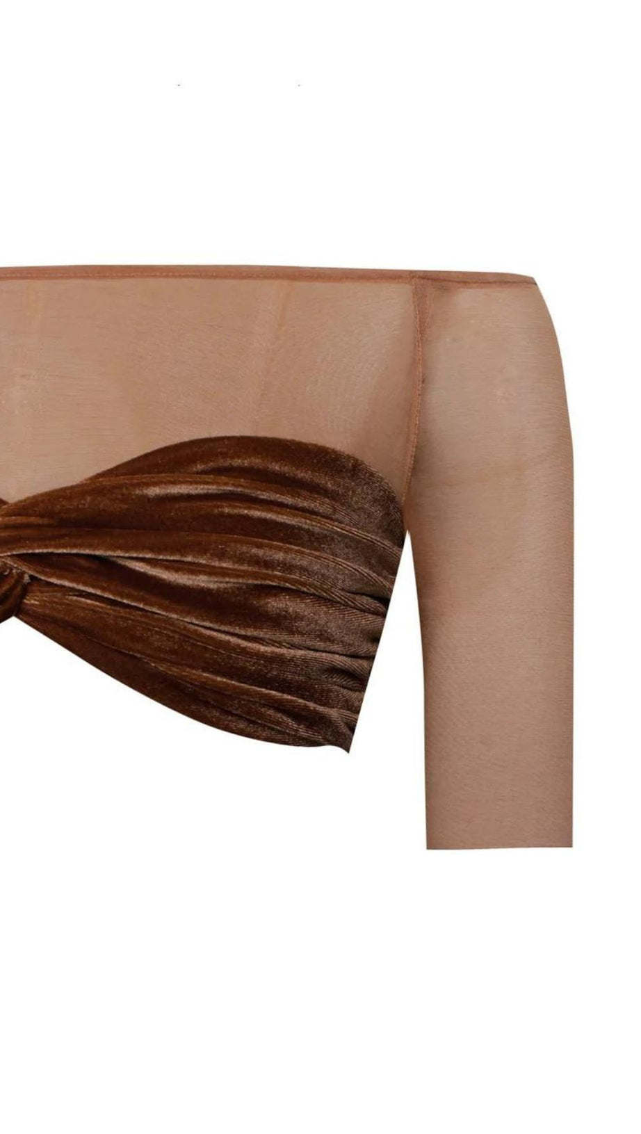 Zweiteiliger Anzug mit Netzärmeln aus Samt