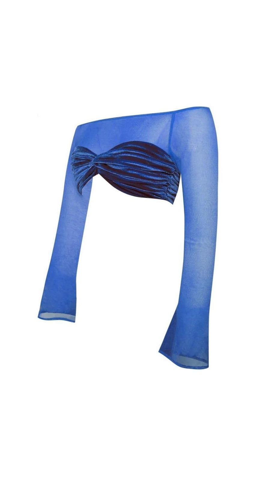 Zweiteiliger Anzug mit Netzärmeln aus Samt