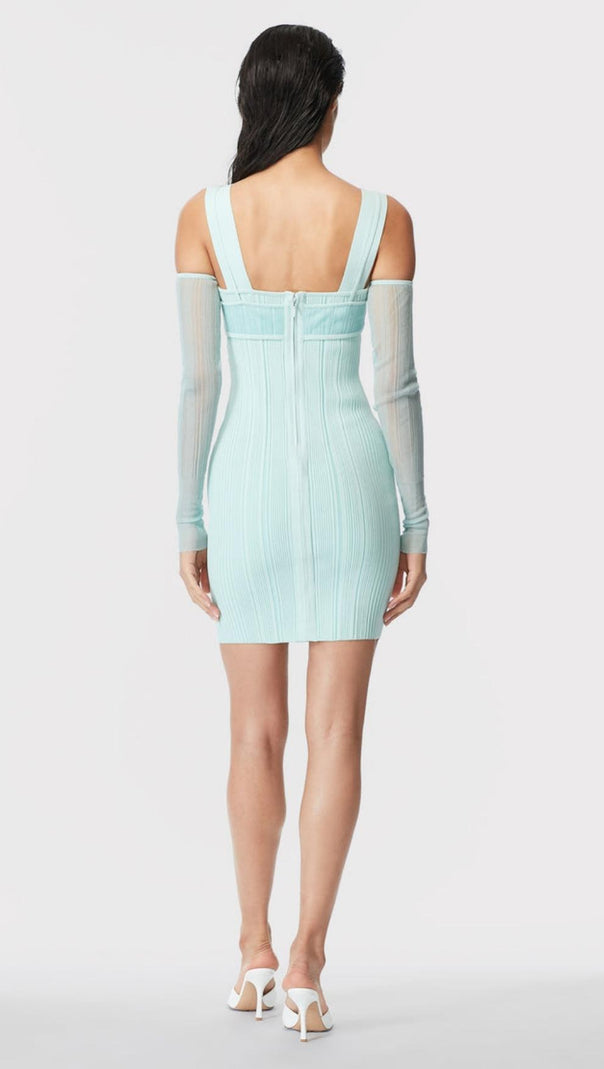 AIIZIE FRENCH MESH SLEEVES BANDAGE DRESS - product image