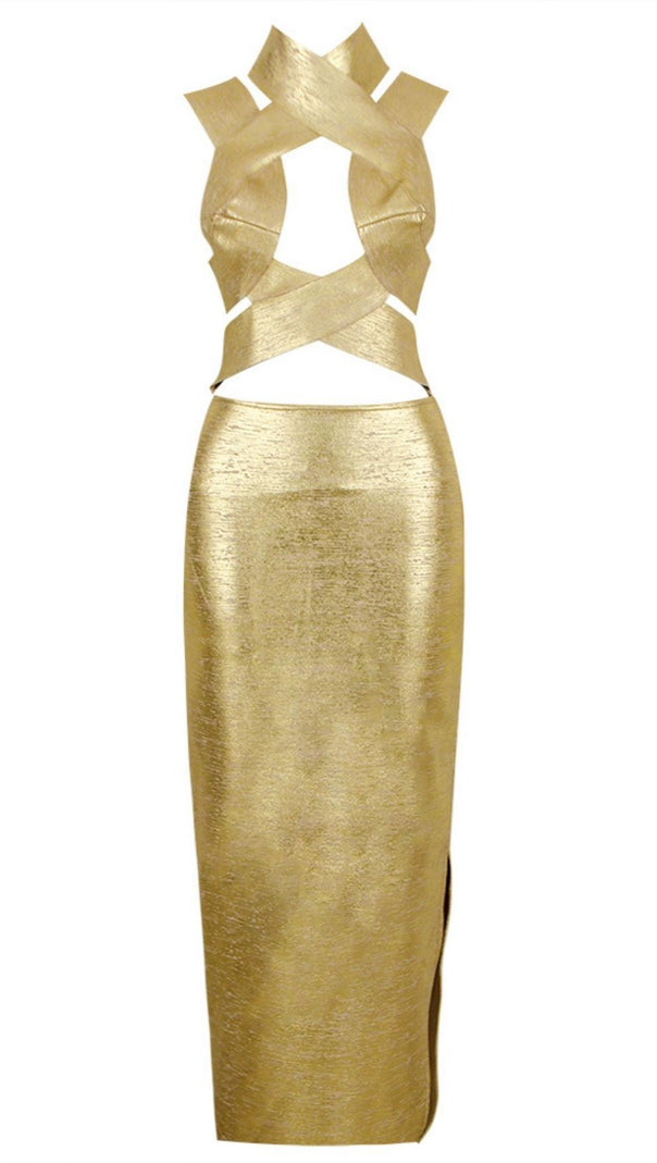 AIIZIE FRENCH CHAMPAGNE GOLD DRESS - product image