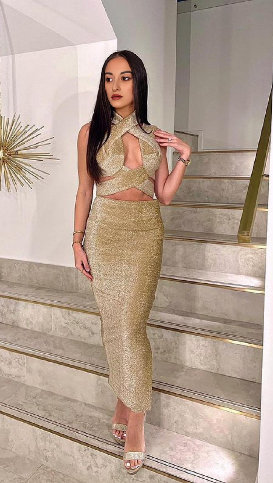 FRENCH CHAMPAGNE GOLD DRESS